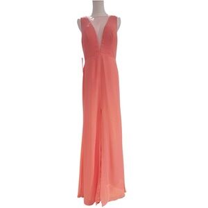 Azazie NWT Coral Formal Maxi Dress Sz A8